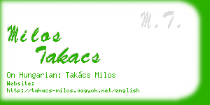 milos takacs business card