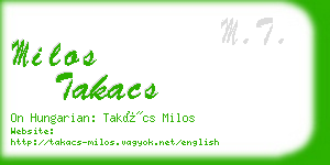 milos takacs business card